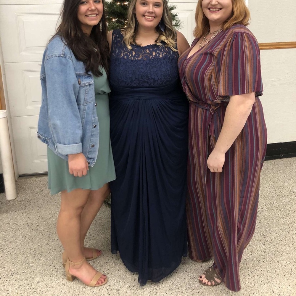 Navy blue bridesmaid/ prom dress